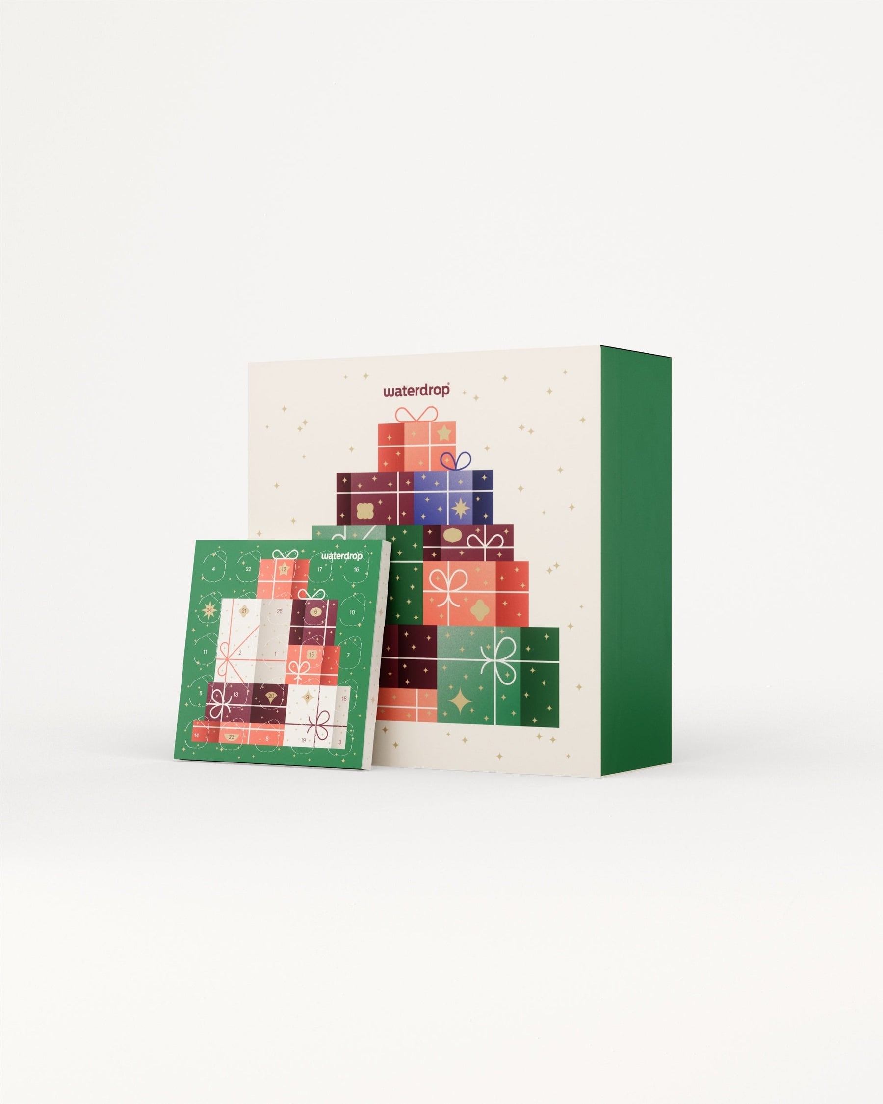 Waterdrop Advent Calendar Set with 25-door gift boxes.