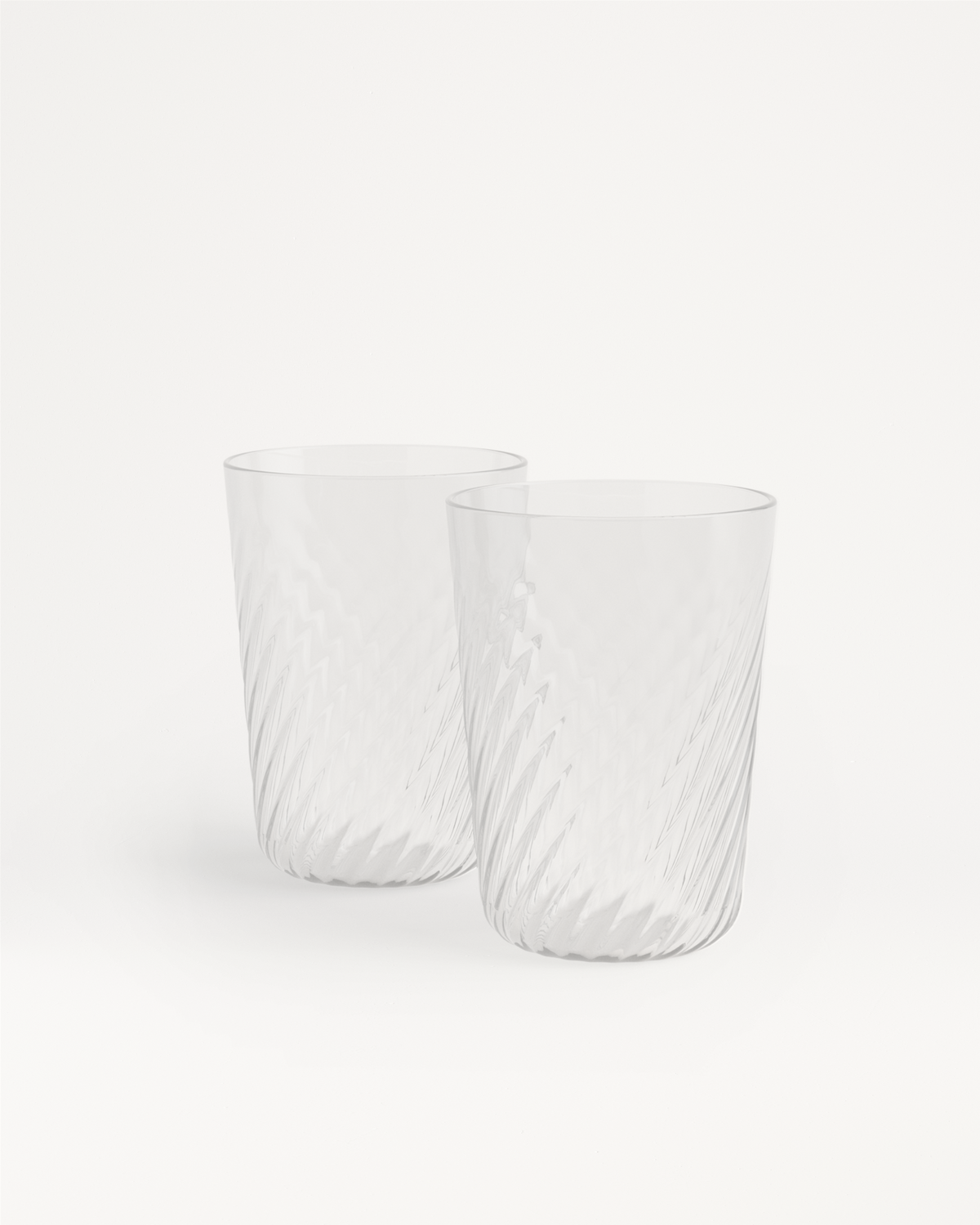 Eleganckie Ryflowane Szklanki 2 szt., pojemność 330 ml.