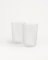 Eleganckie Ryflowane Szklanki 2 szt., pojemność 330 ml.