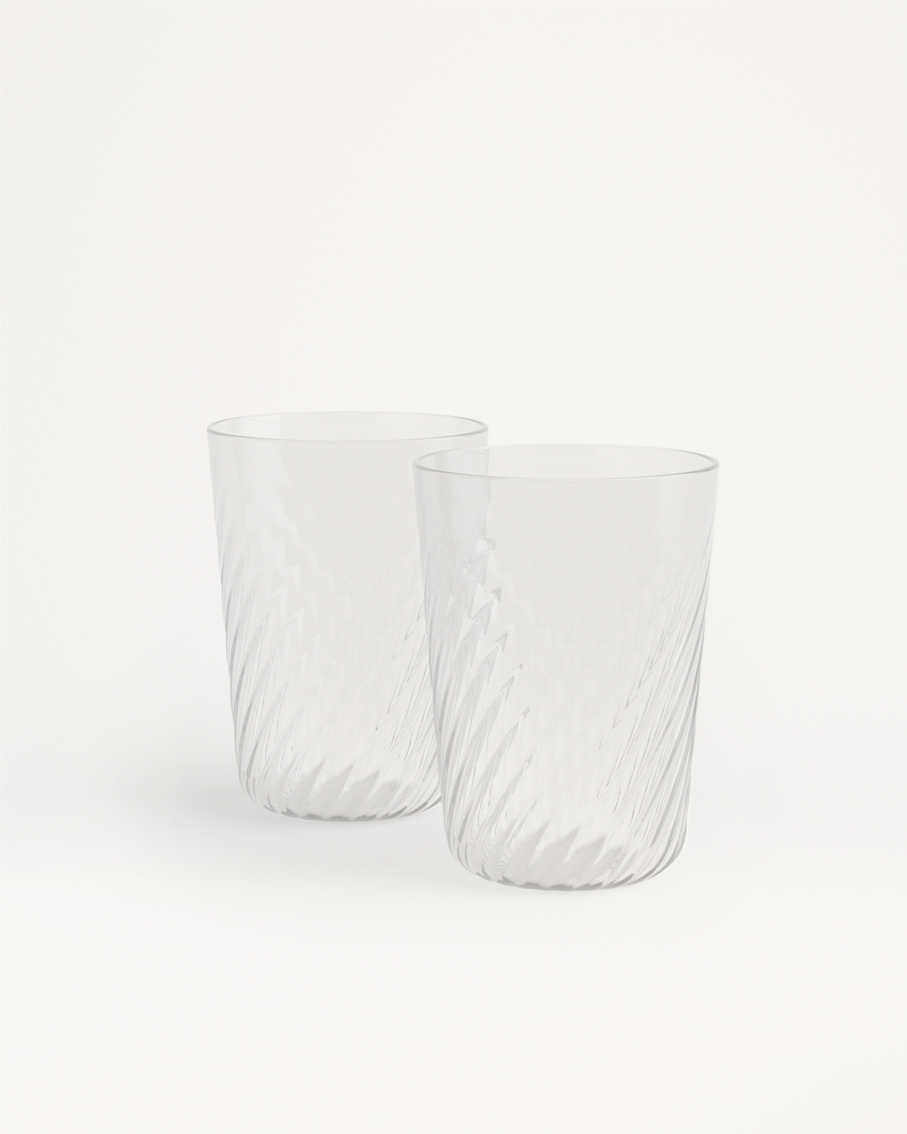 Eleganckie Ryflowane Szklanki 2 szt., pojemność 330 ml.