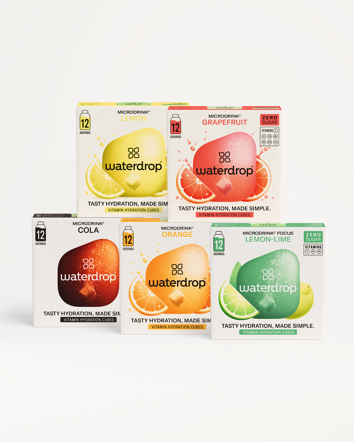 60 sztuk microdrinku waterdrop® w 5 różnych smakach. Pij więcej wody!