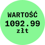 Jasnozielona okrągła etykieta.