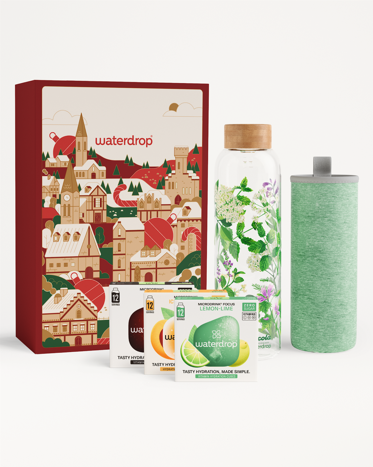 Świąteczny Zestaw ze Szklaną Butelką